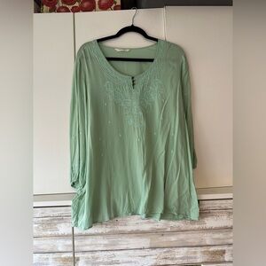 Tantrums Mint Green Embroidered Tunic